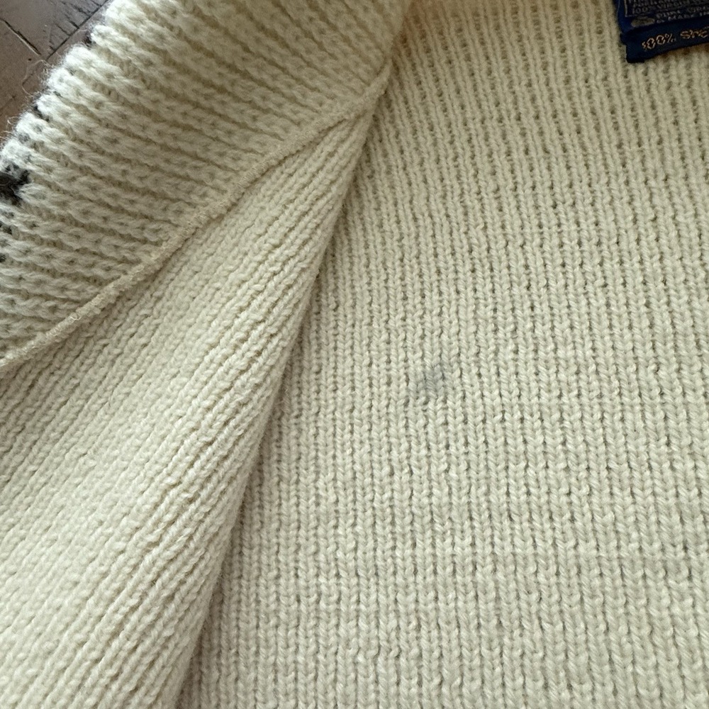 VTG 80S PENDLETON SHETLAND WOOL SHAWL COLLAR CARDIGAN USA MADE - Picture 8 of 11